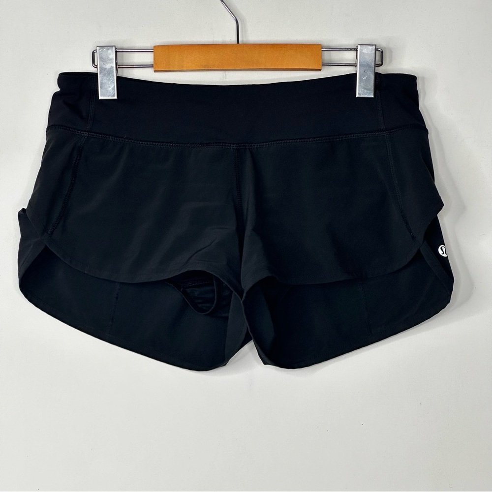 Lululemon Run Speed Shorts Womens Black Stretch Yoga Workout Gym Athletic